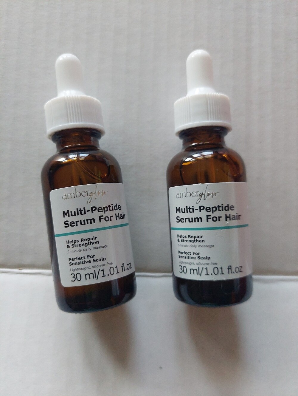 Lot Of 2 AMBER GLOW Multi Peptide Serum For Hair Repair 1.01oz